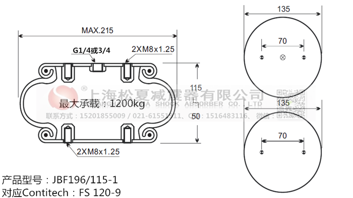 JBF196/115-1橡膠<a href='http://www.fsitacademy.com/' target='_blank'><u>空氣彈簧</u></a>