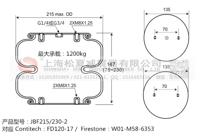 JBF215/230-2橡膠<a href='http://www.fsitacademy.com/' target='_blank'><u>空氣彈簧</u></a>
