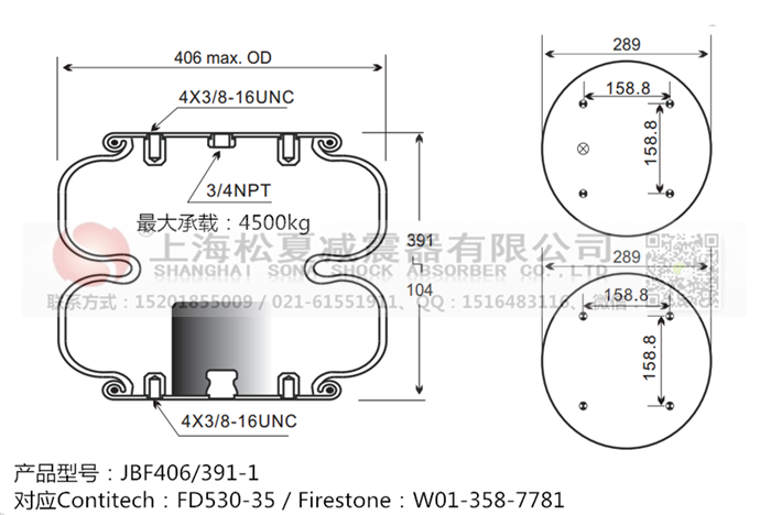 JBF406/391-2橡膠<a href='http://www.fsitacademy.com/' target='_blank'><u>空氣彈簧</u></a>